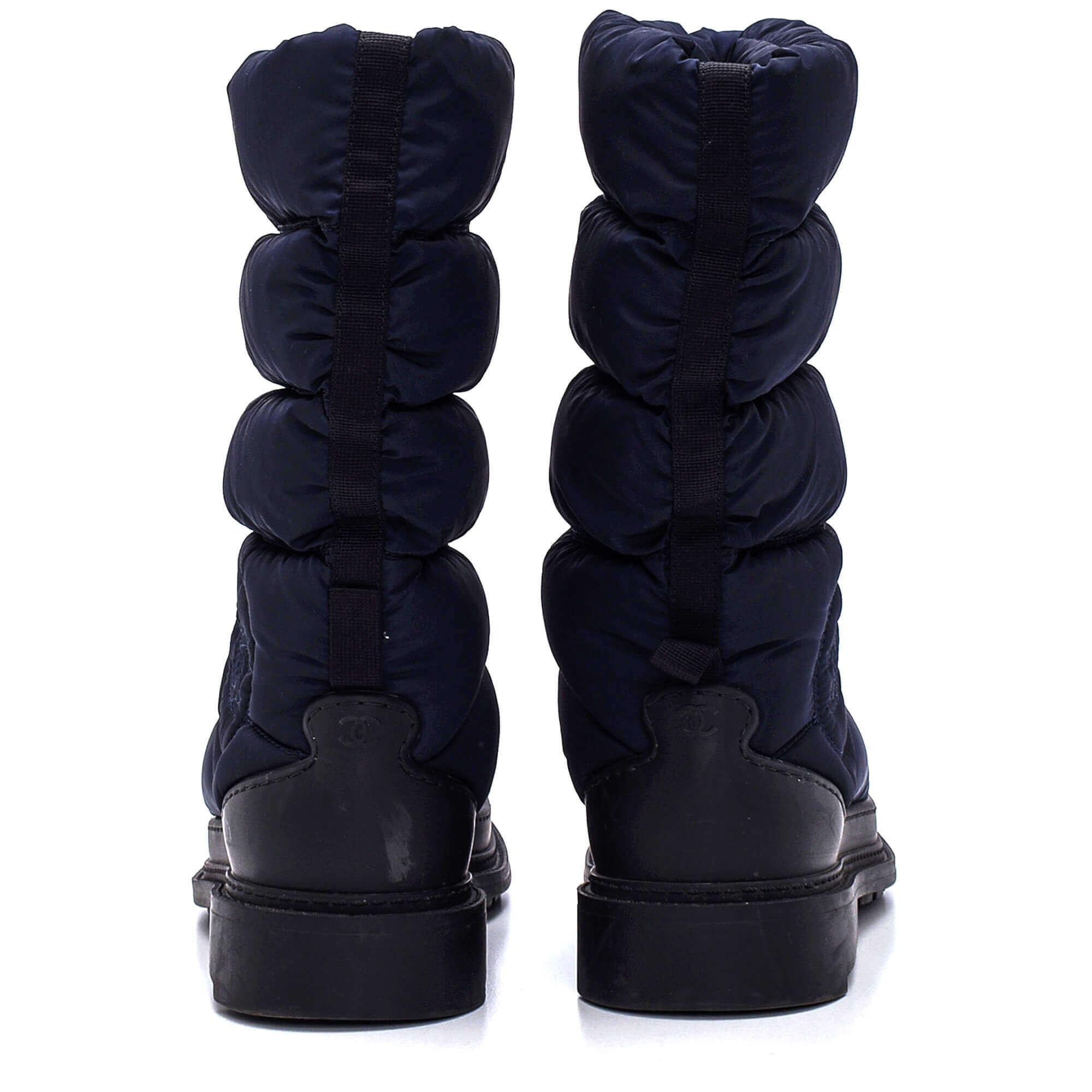 Chanel - Navy Shearling Inside Padded Snow Boots